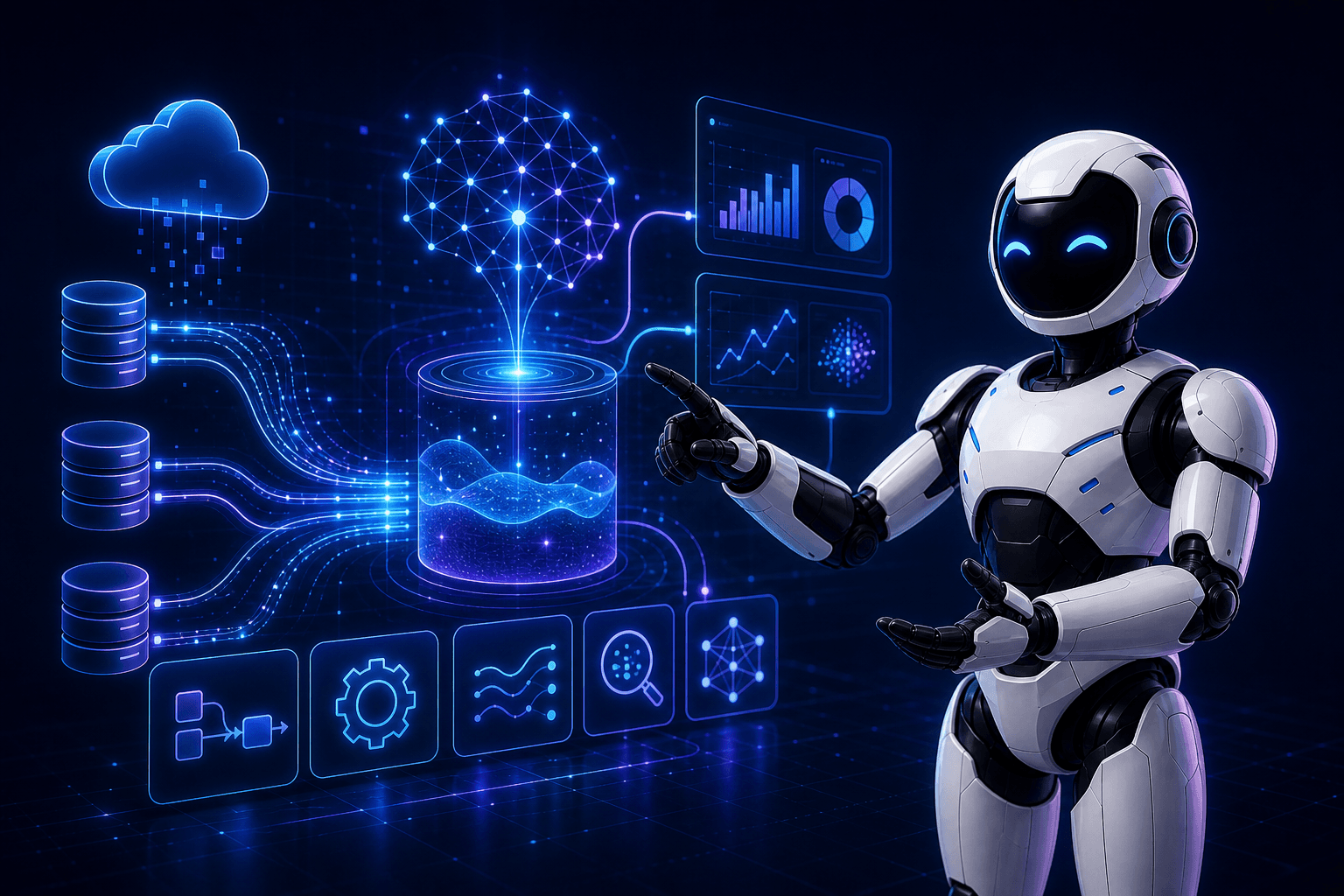 Mascote da Kenova Tech representando Data, Analytics & AI